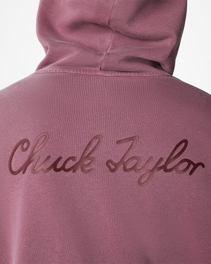 Women's Converse Go-To Sneaker Patch Loose Fit Pullover Hoodie Purple | AU C5139X
